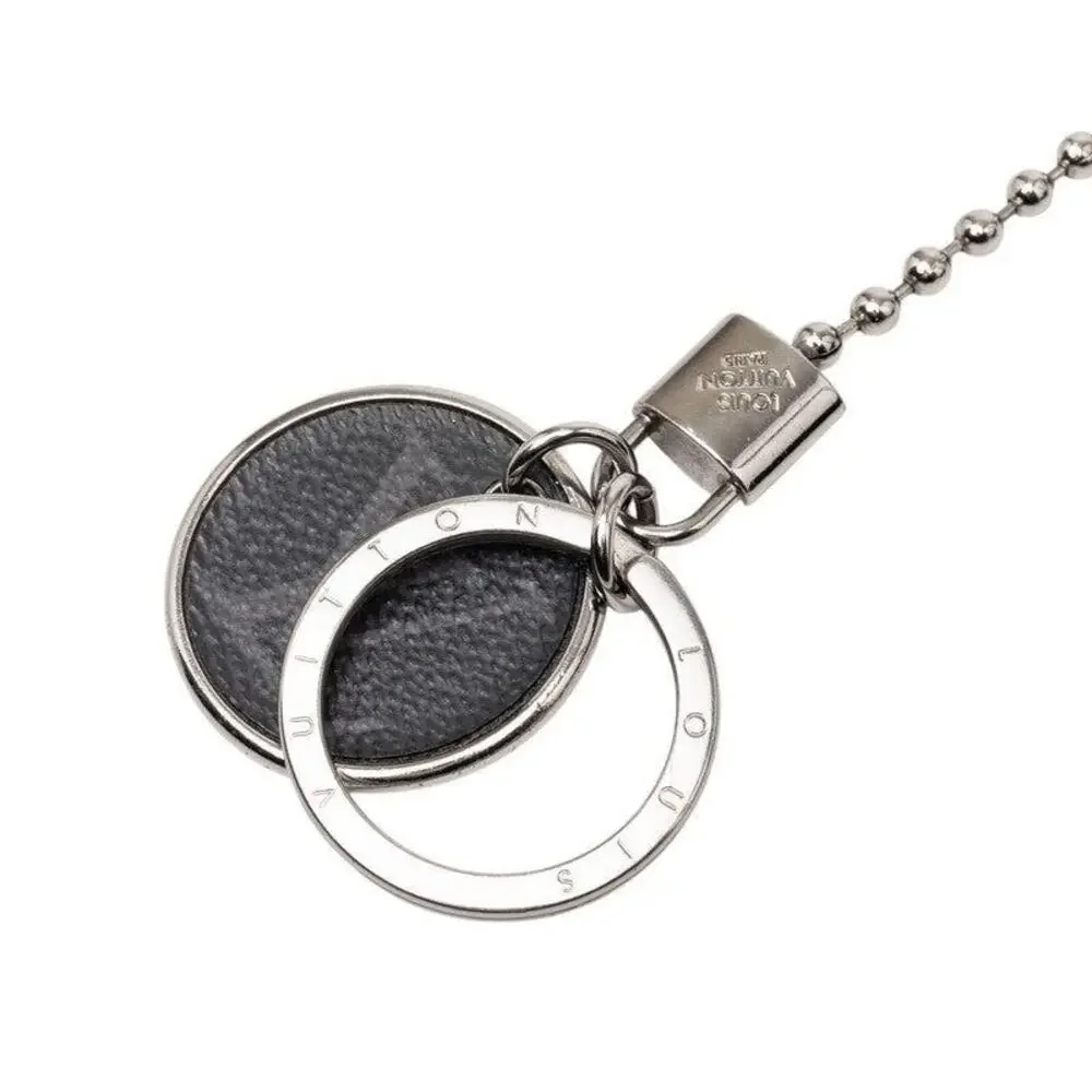 Louis Vuitton Monogram Eclipse Portecle Chaine ID Wallet Chain Silver